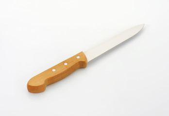 Knife with wooden handle