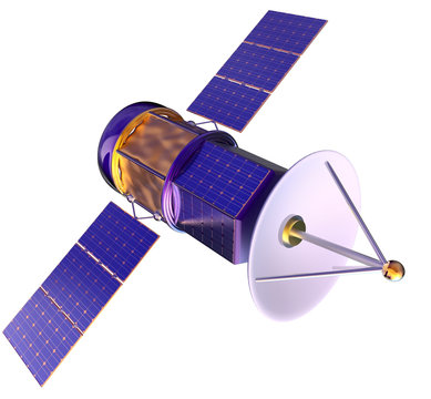 Fototapeta 3D model of an artificial satellite of the Earth
