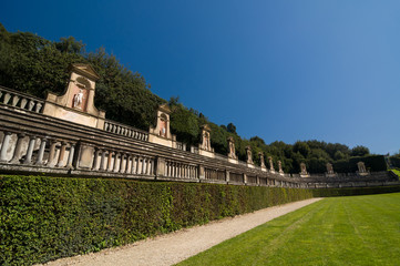 Fototapeta na wymiar Antique amphitheater in Boboli Gardens, Florence, Italy.