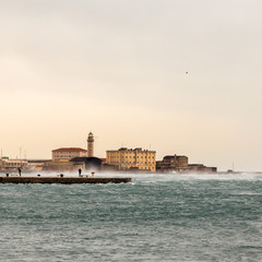 wind on the pier of Trieste