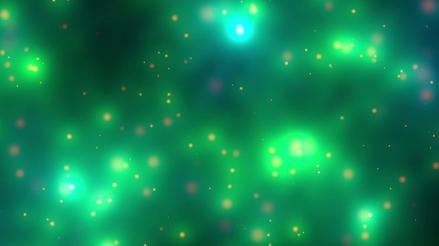 Quantum particle soup, green electric flashes background loop 2 Weird and Abstract