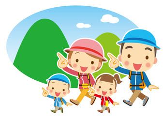 家族で楽しくハイキング