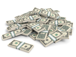 Money heap. One dollar.