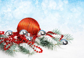 Fototapeta na wymiar Red Christmas decorations