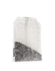 Tea paper sachet isolated on white background