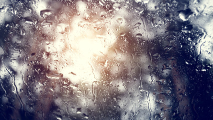 Rain drops on glass.