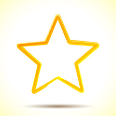 Obraz premium Yellow watercolor brush painted ink star