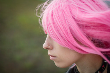 Fototapeta premium portrait of a girl in a wig
