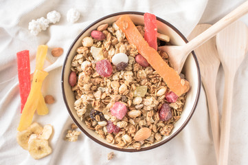 Muesli with fruit and nuts