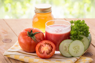 Tomato and cucumber juice