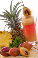 Tamarillo and pineapple mix smoothies