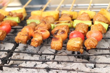 Bar-B-Q or BBQ grill of meat