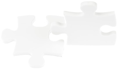 duo de puzzles blancs sur fond blanc