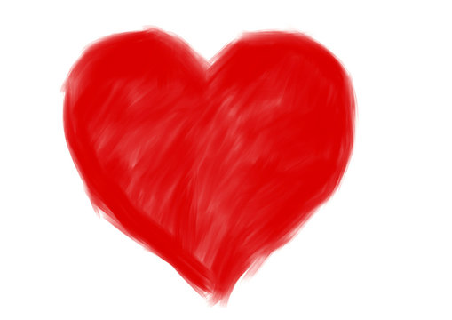 red big heart shape. drawing