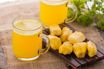 Jack fruit and milk smoothie