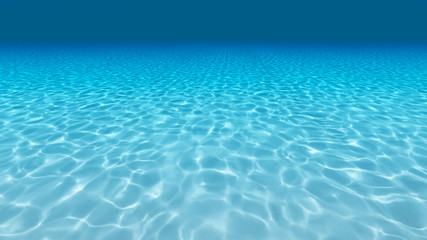 Sandy bottom, blue and surface underwater