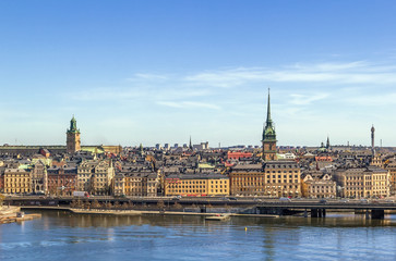 Obraz premium widok na Gamla Stan w Sztokholmie