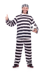 Prison inmate isolated on the white background
