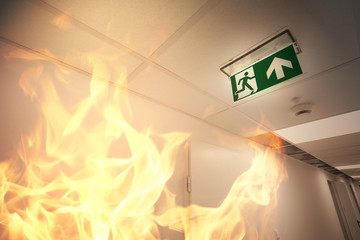 Emergency exit and fire alarm