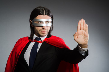 Man wearing red clothing in funny concept