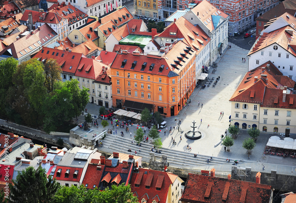 Wall mural Ljubljana city center, Slovenia