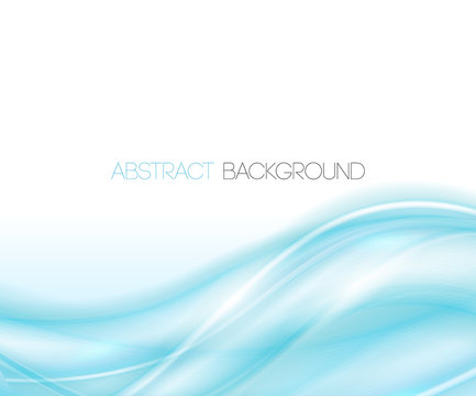 Abstract Blue curved lines background. Template design © olhen_design