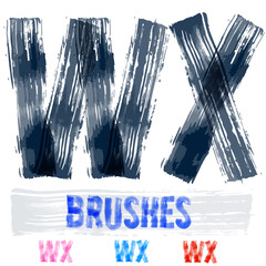 Extremely grunge style hand-drawn brush font. Letters W X