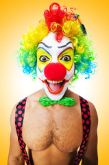 Funny clown isolated on white