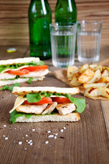 Turkey sandwich with vegetables and herbs