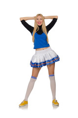 Cheerleader isolated on the white background