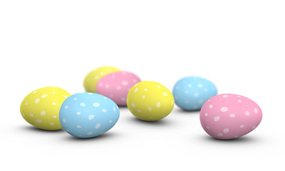 Easter eggs with spots painted on their shells