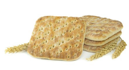 Slices of Swedish soft bread on a white background