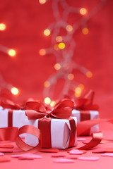 gifts with red ribbons