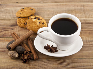 cup of coffee with a cookie