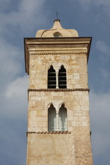 Fototapeta na wymiar Campanile de l'église Sainte Marie Majeure de Bonifacio