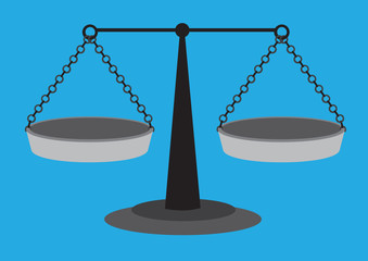 Traditional Equal Arm Beam Scales Vector Illustration