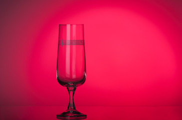 Wine glass in red light