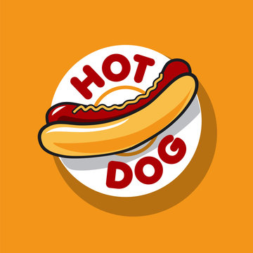 vector logo hot dog for fast food