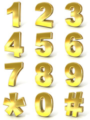 Numerical digits collection, 0 - 9, plus hash tag and asterisk.