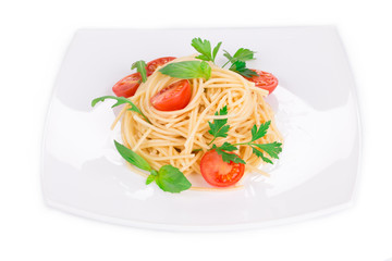 Italian pasta with basil