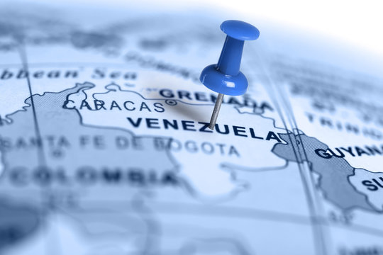 Location Venezuela. Blue pin on the map.
