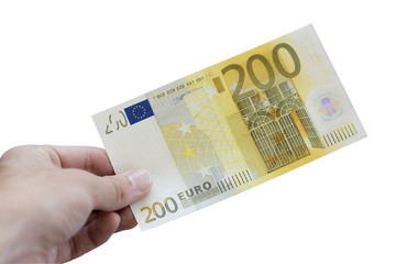 Hand mit 200 Euro Note