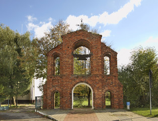 Gate-belfry of uniate church in Koden. Poland