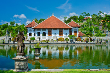 Fototapeta na wymiar Ujung Water Palace showplace in Karangasem Regency. Bali, Indone