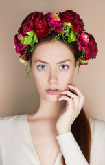 Beautiful Girl with flowers crown