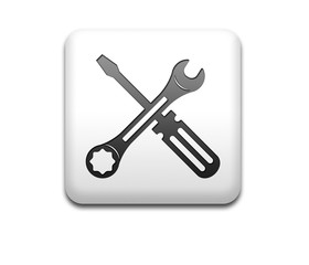 Boton 3D cuadrado blanco destornillador y llave