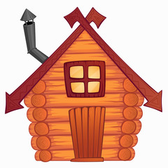 Vector cartoon wooden little shack