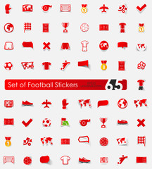 Set of football stickers