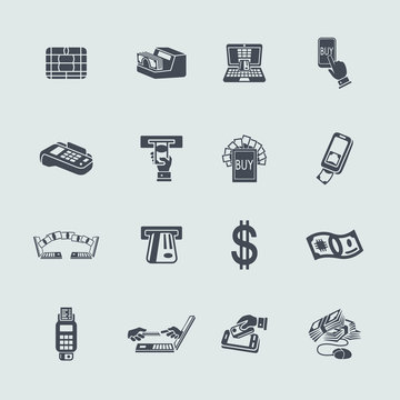 Set of e-money icons
