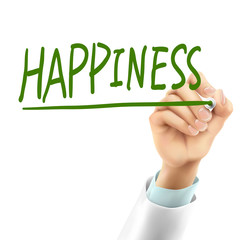 Fototapeta premium doctor writing happiness word